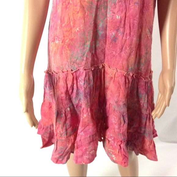 Maggie B Dress Size S Flora Flare Pink Boho Chic - Picture 2 of 5